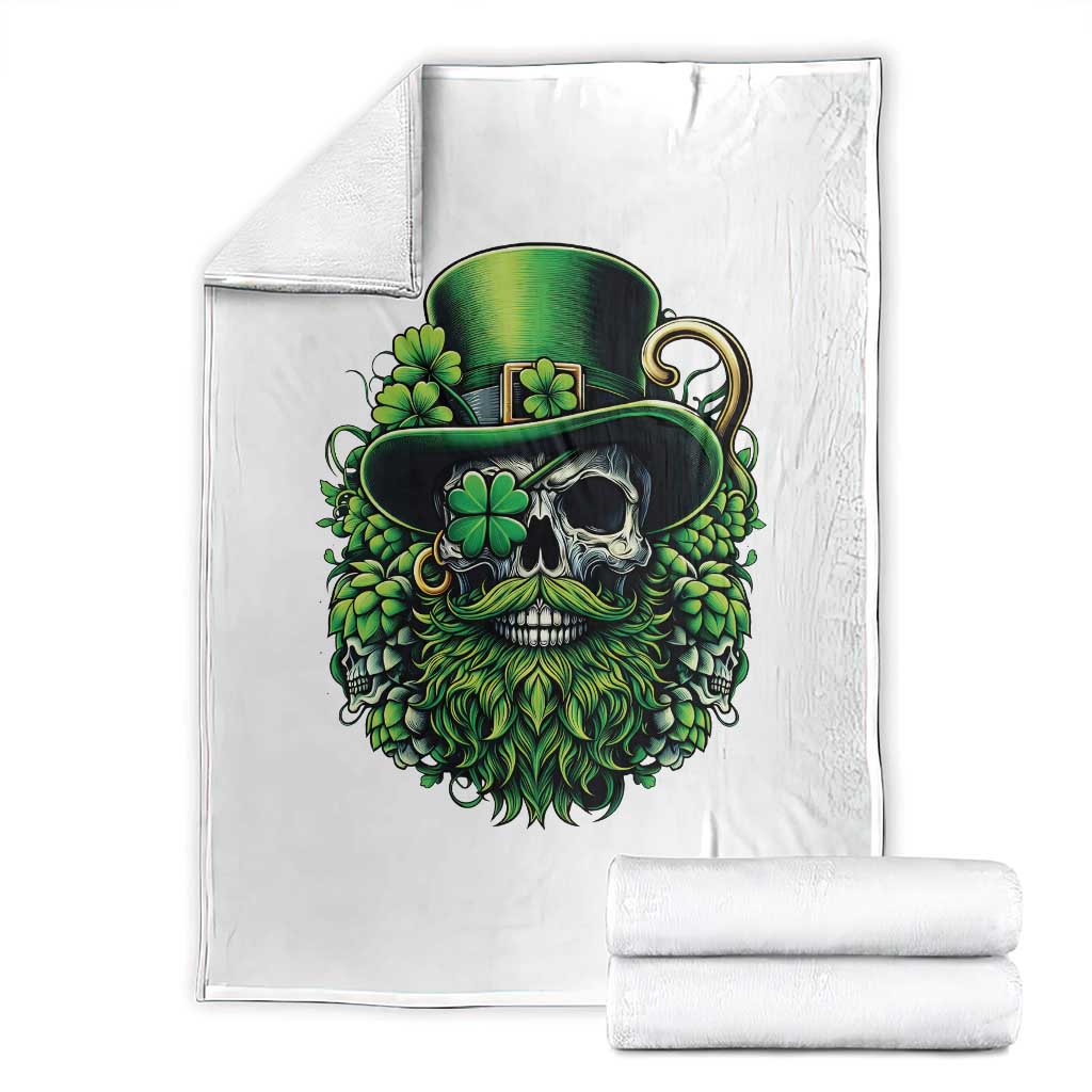 Irish Leprechaun Skull Throw Blanket St Patricks Day Party Gift