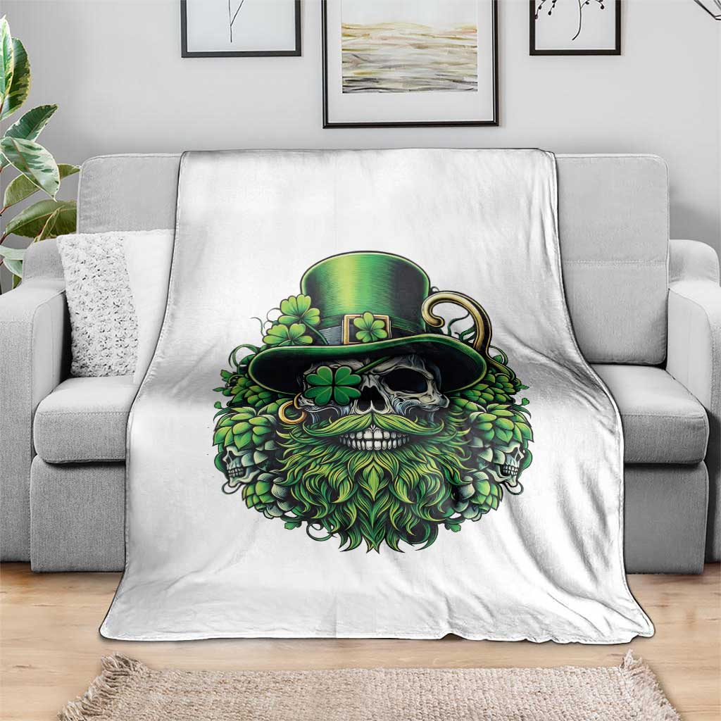 Irish Leprechaun Skull Throw Blanket St Patricks Day Party Gift