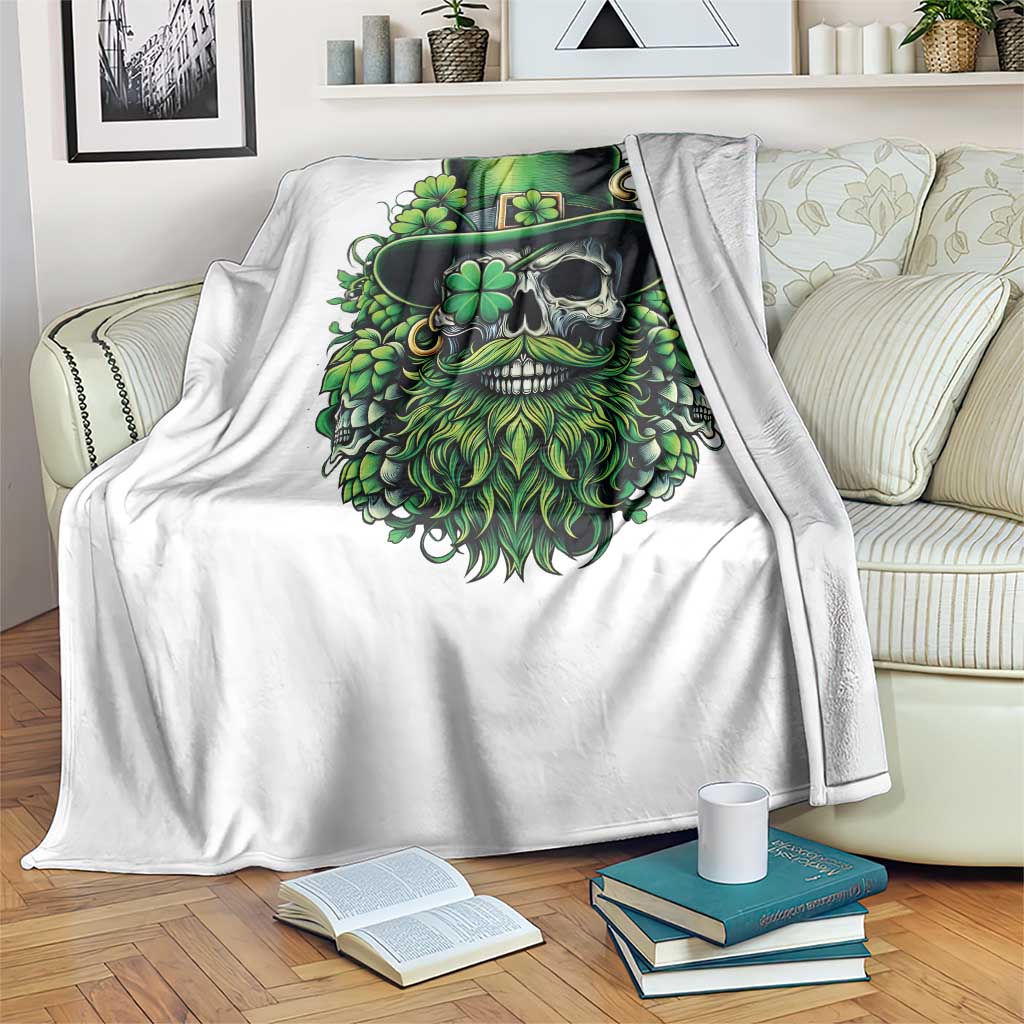 Irish Leprechaun Skull Throw Blanket St Patricks Day Party Gift