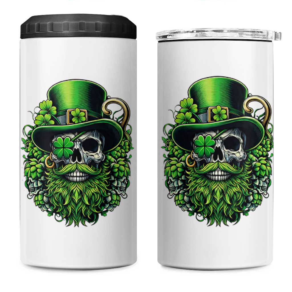 Irish Leprechaun Skull 4 in 1 Can Cooler Tumbler St Patricks Day Party Gift