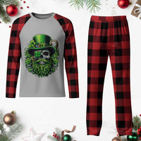 Irish Leprechaun Skull Plaid Pajama Set St Patricks Day Party Gift