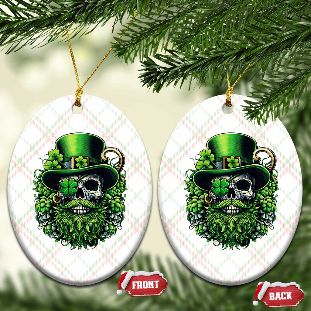 Irish Leprechaun Skull Ceramic Ornament St Patricks Day Party Gift