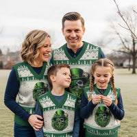 Irish Leprechaun Skull V-Neck Knit Sweater Vest St Patricks Day Party Gift