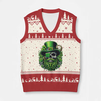 Irish Leprechaun Skull V-Neck Knit Sweater Vest St Patricks Day Party Gift