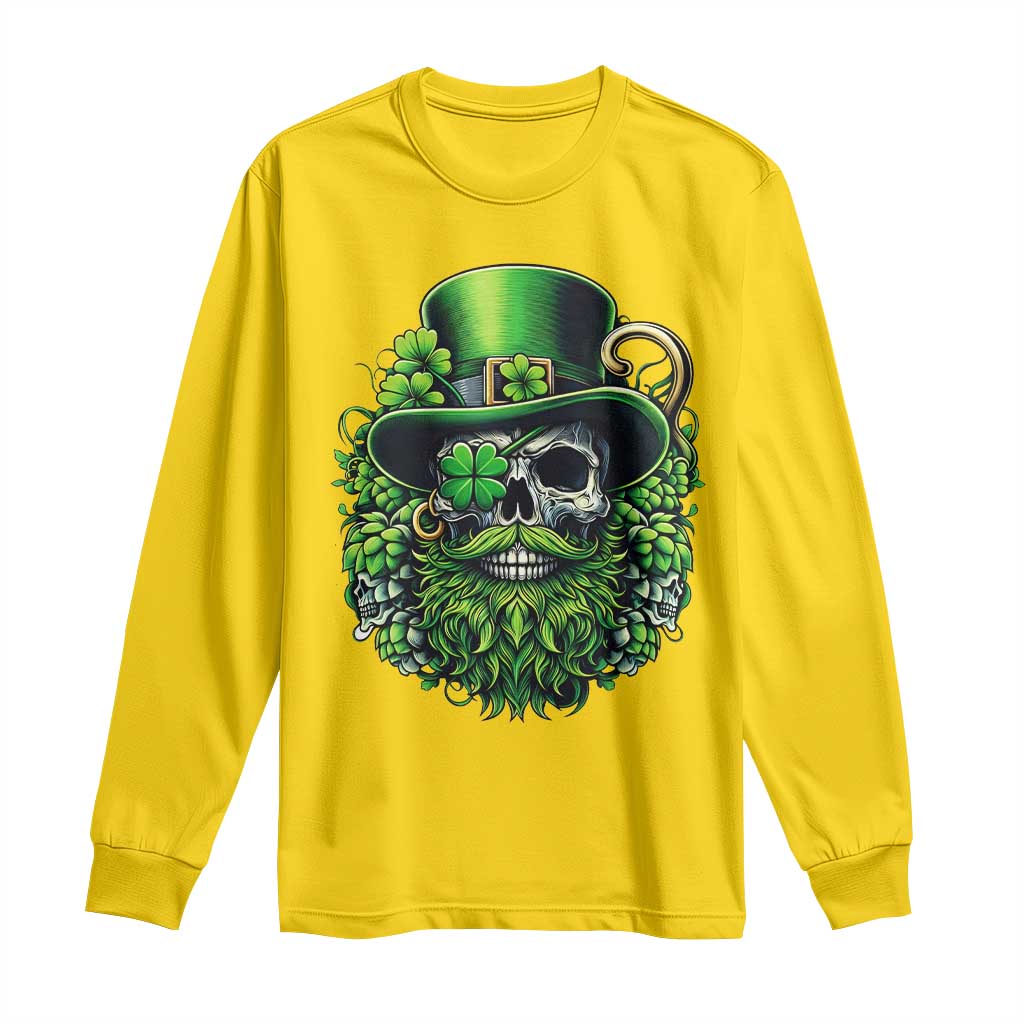 Irish Leprechaun Skull Long Sleeve Shirt St Patricks Day Party Gift
