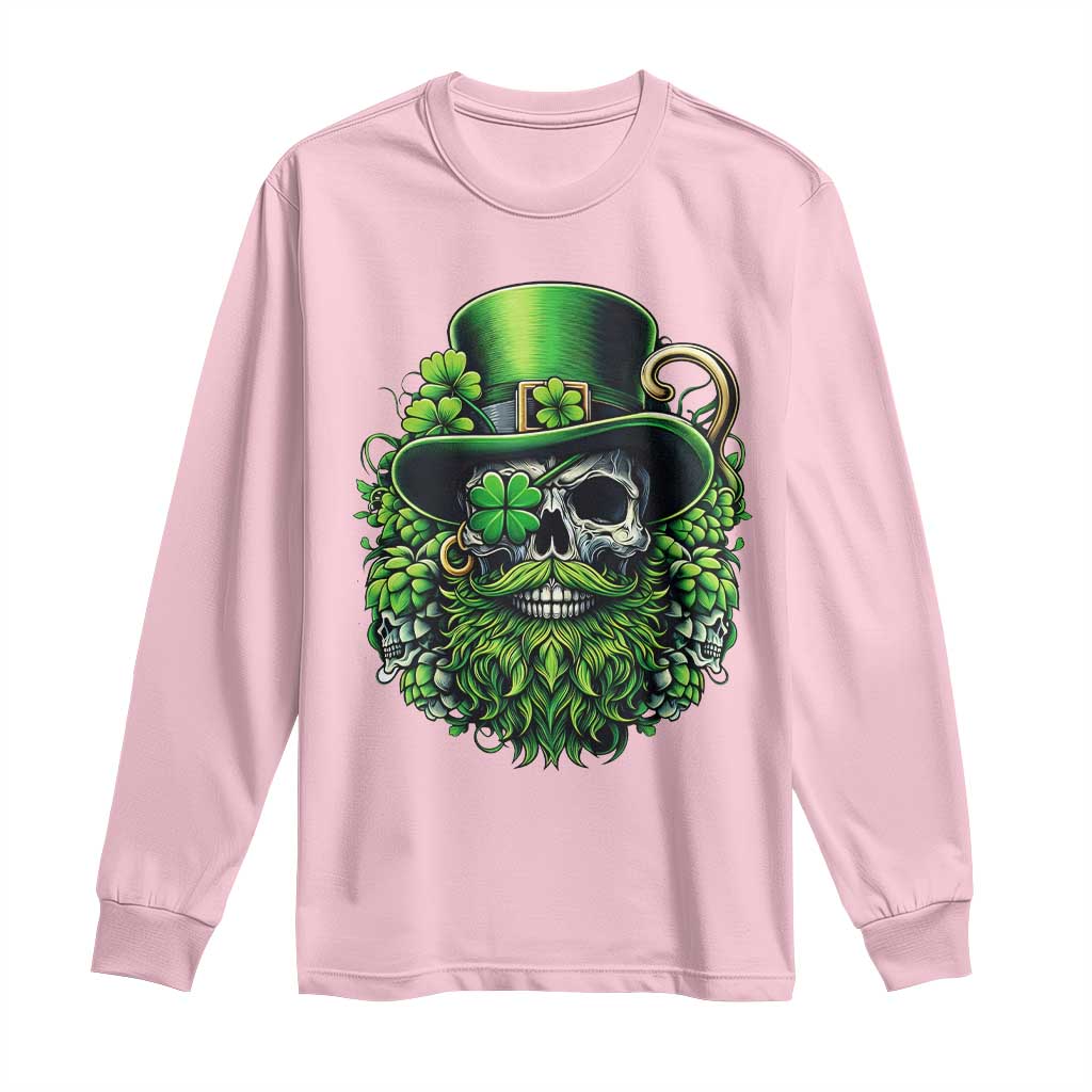Irish Leprechaun Skull Long Sleeve Shirt St Patricks Day Party Gift