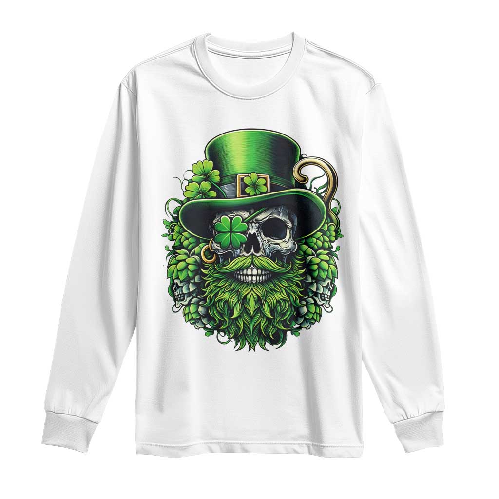 Irish Leprechaun Skull Long Sleeve Shirt St Patricks Day Party Gift