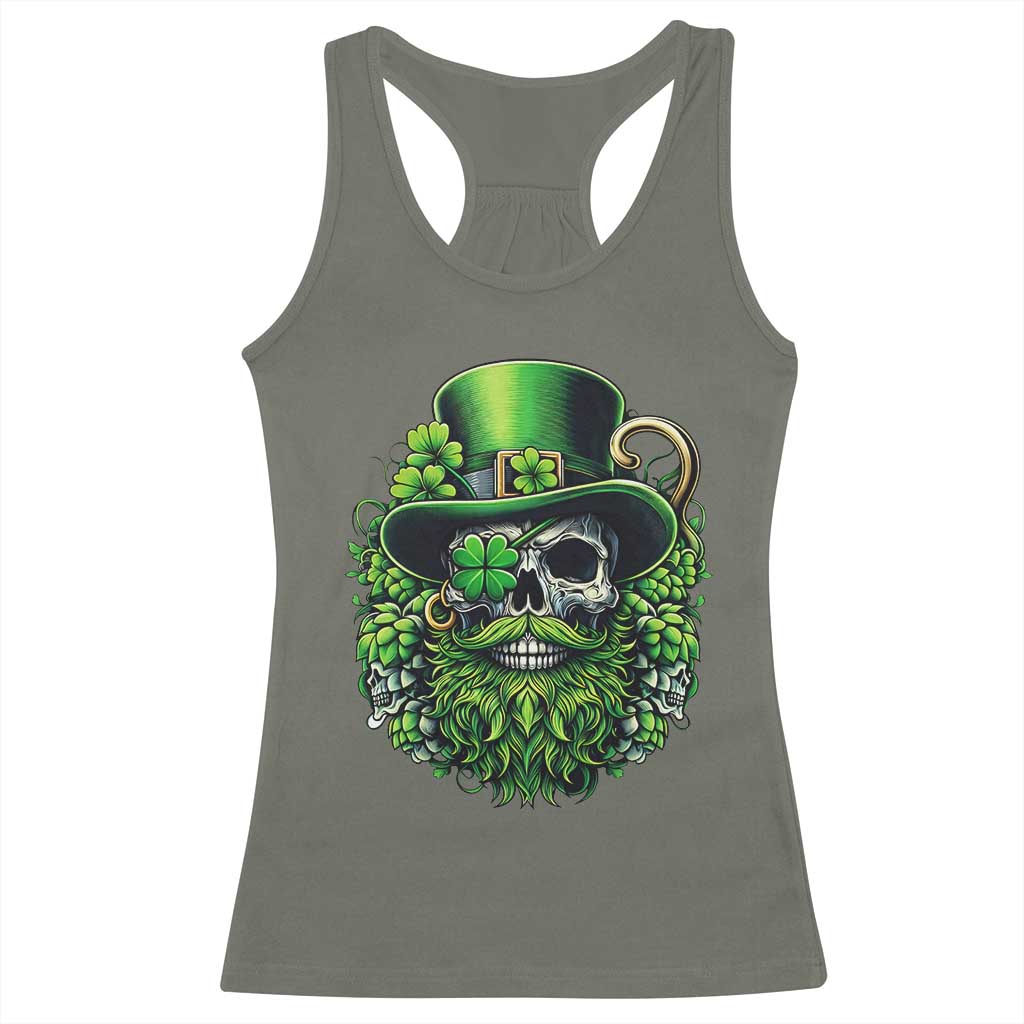 Irish Leprechaun Skull Racerback Tank Top St Patricks Day Party Gift