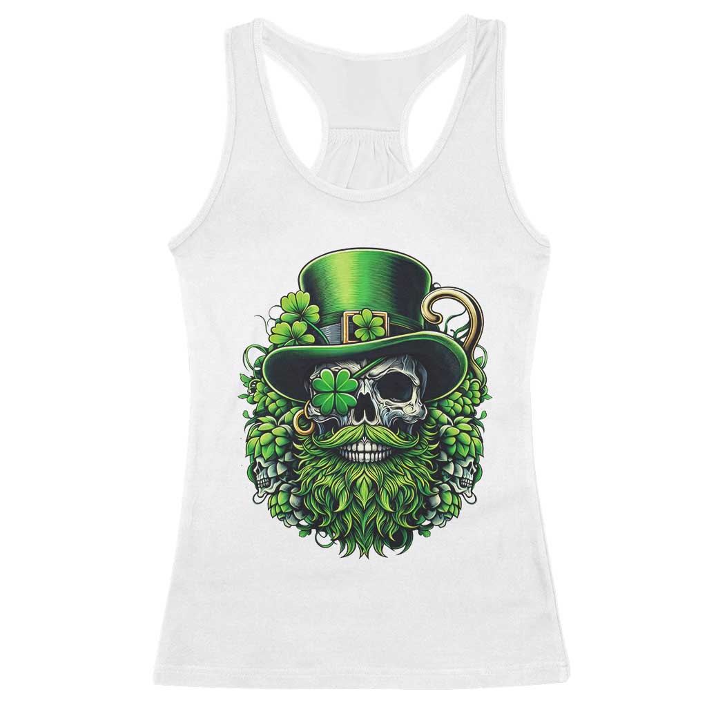 Irish Leprechaun Skull Racerback Tank Top St Patricks Day Party Gift