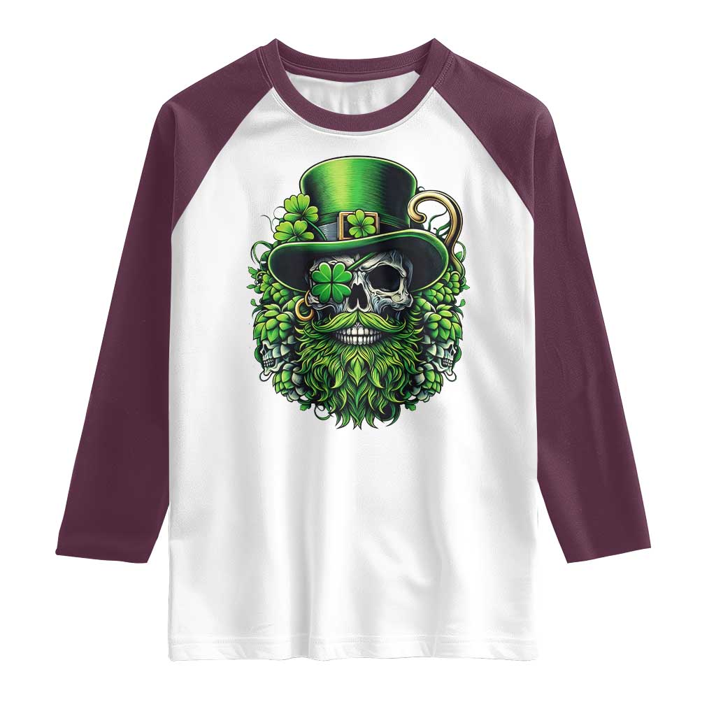 Irish Leprechaun Skull Raglan Shirt St Patricks Day Party Gift