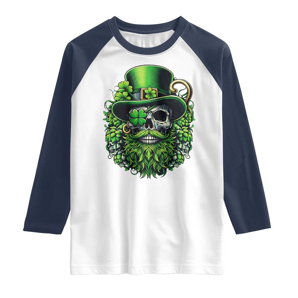Irish Leprechaun Skull Raglan Shirt St Patricks Day Party Gift