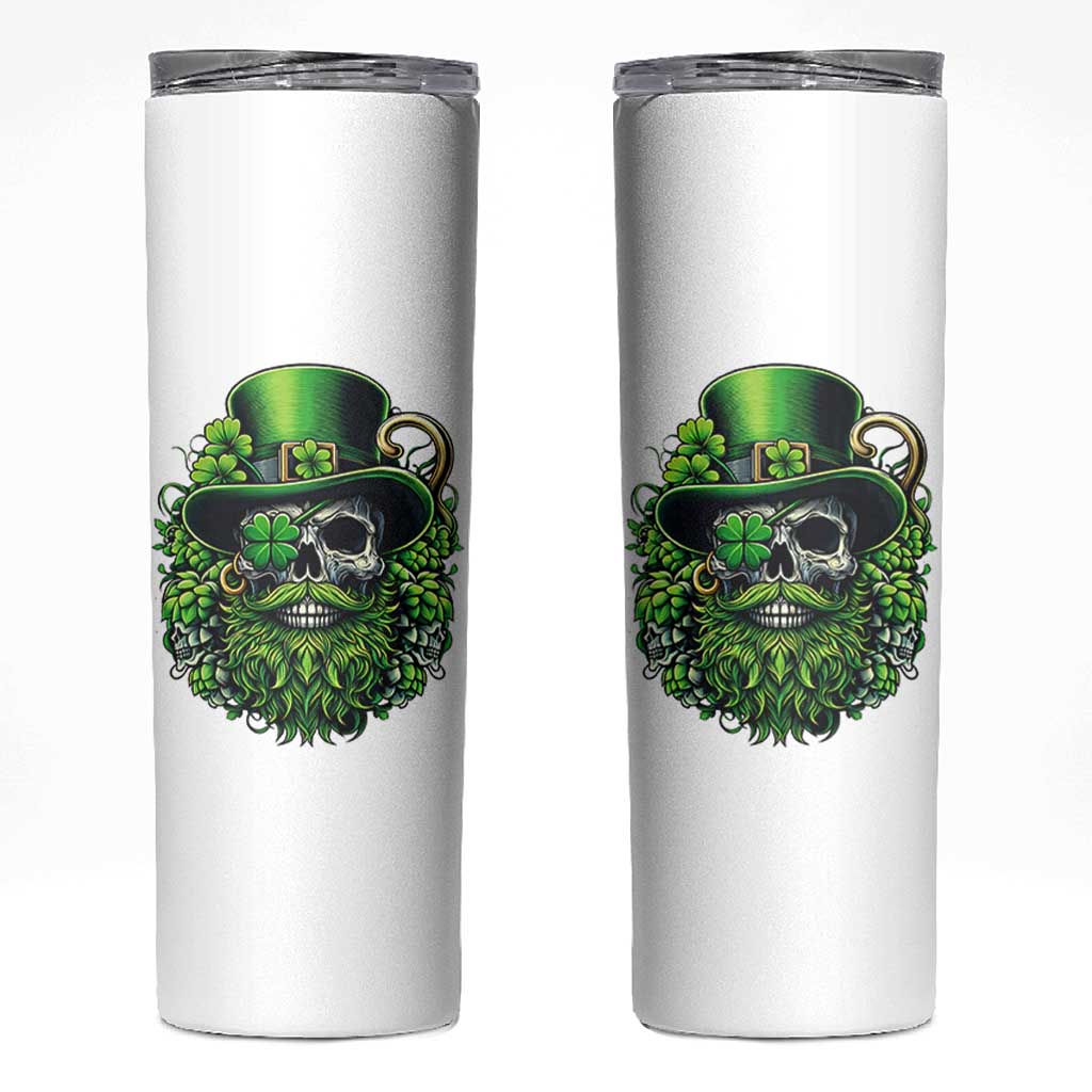 Irish Leprechaun Skull Skinny Tumbler St Patricks Day Party Gift
