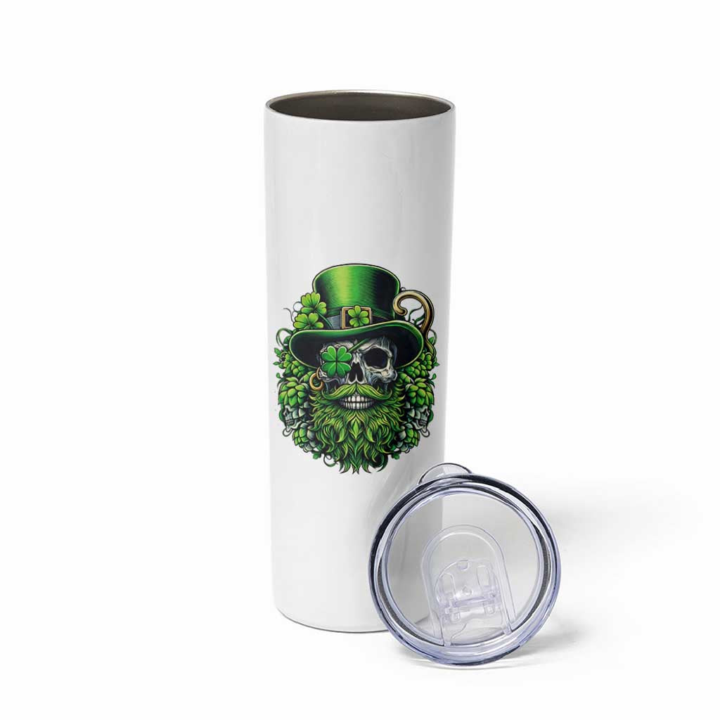 Irish Leprechaun Skull Skinny Tumbler St Patricks Day Party Gift
