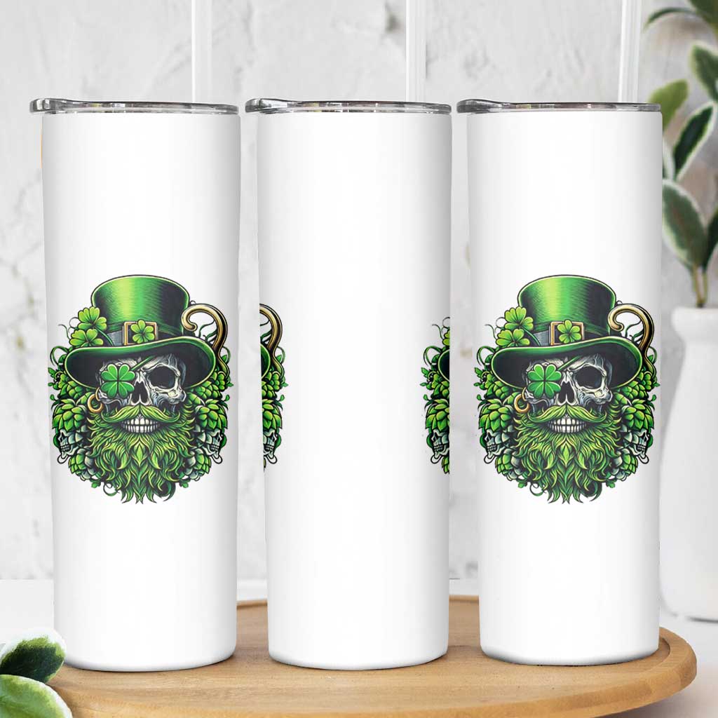 Irish Leprechaun Skull Skinny Tumbler St Patricks Day Party Gift