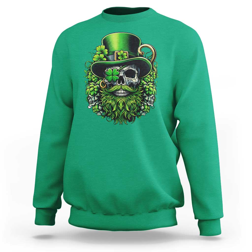 Irish Leprechaun Skull Sweatshirt St Patricks Day Party Gift