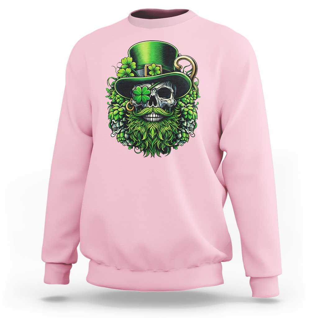 Irish Leprechaun Skull Sweatshirt St Patricks Day Party Gift