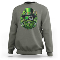 Irish Leprechaun Skull Sweatshirt St Patricks Day Party Gift