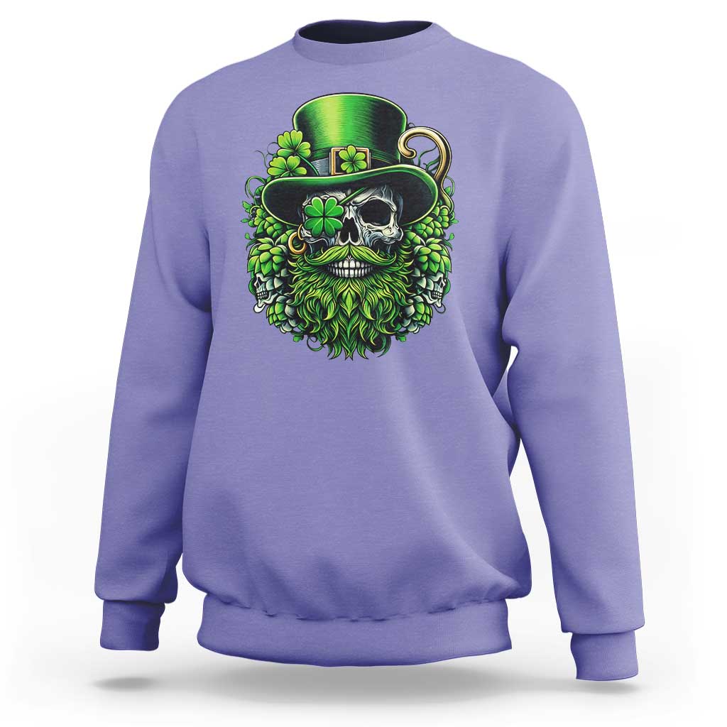 Irish Leprechaun Skull Sweatshirt St Patricks Day Party Gift