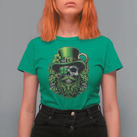 Irish Leprechaun Skull T Shirt For Women St Patricks Day Party Gift