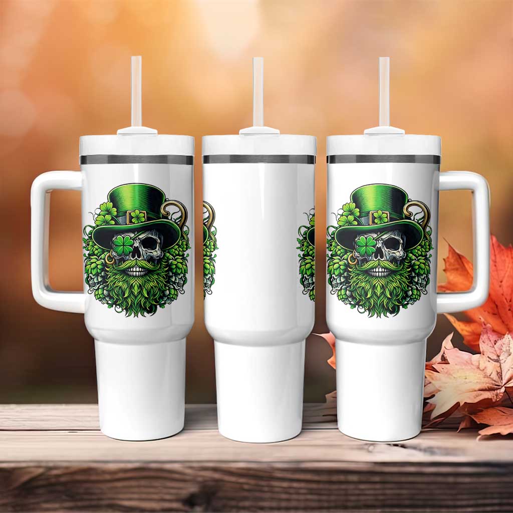 Irish Leprechaun Skull Tumbler With Handle St Patricks Day Party Gift