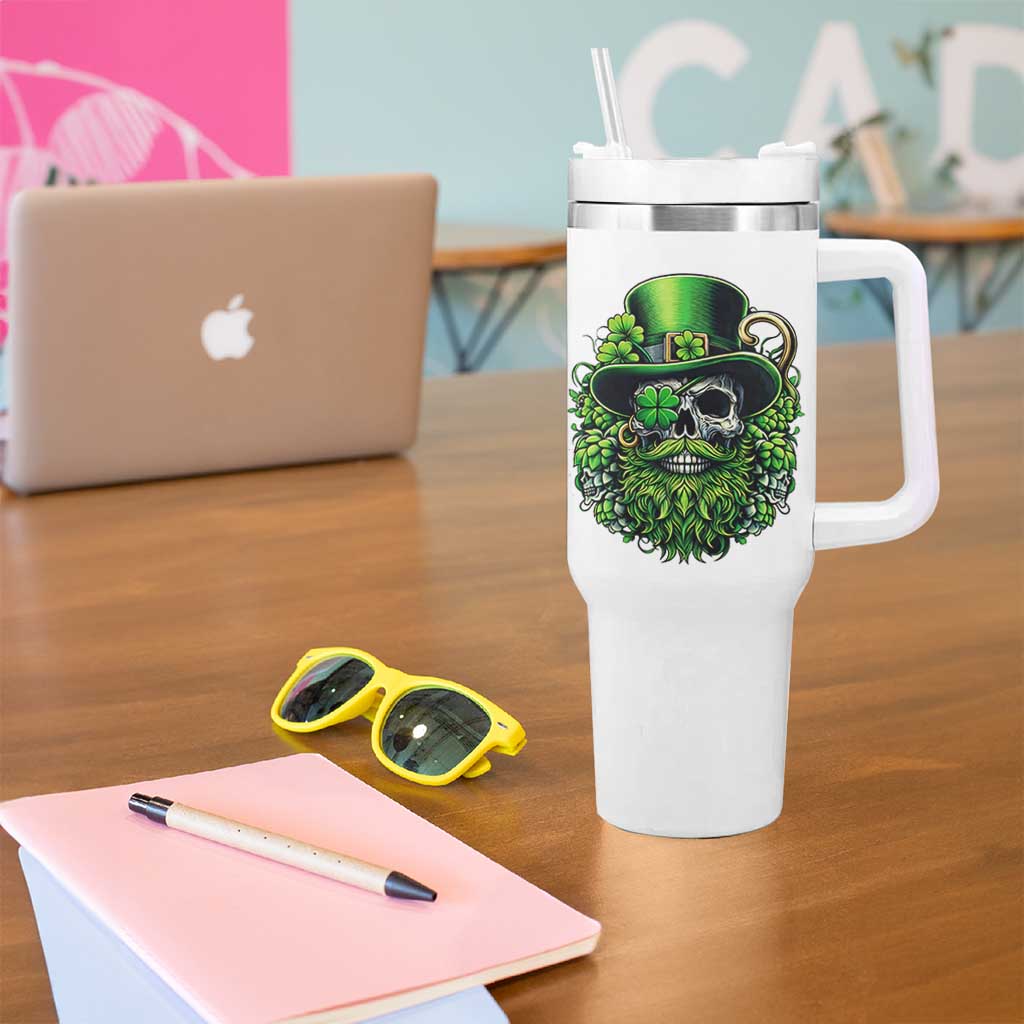 Irish Leprechaun Skull Tumbler With Handle St Patricks Day Party Gift