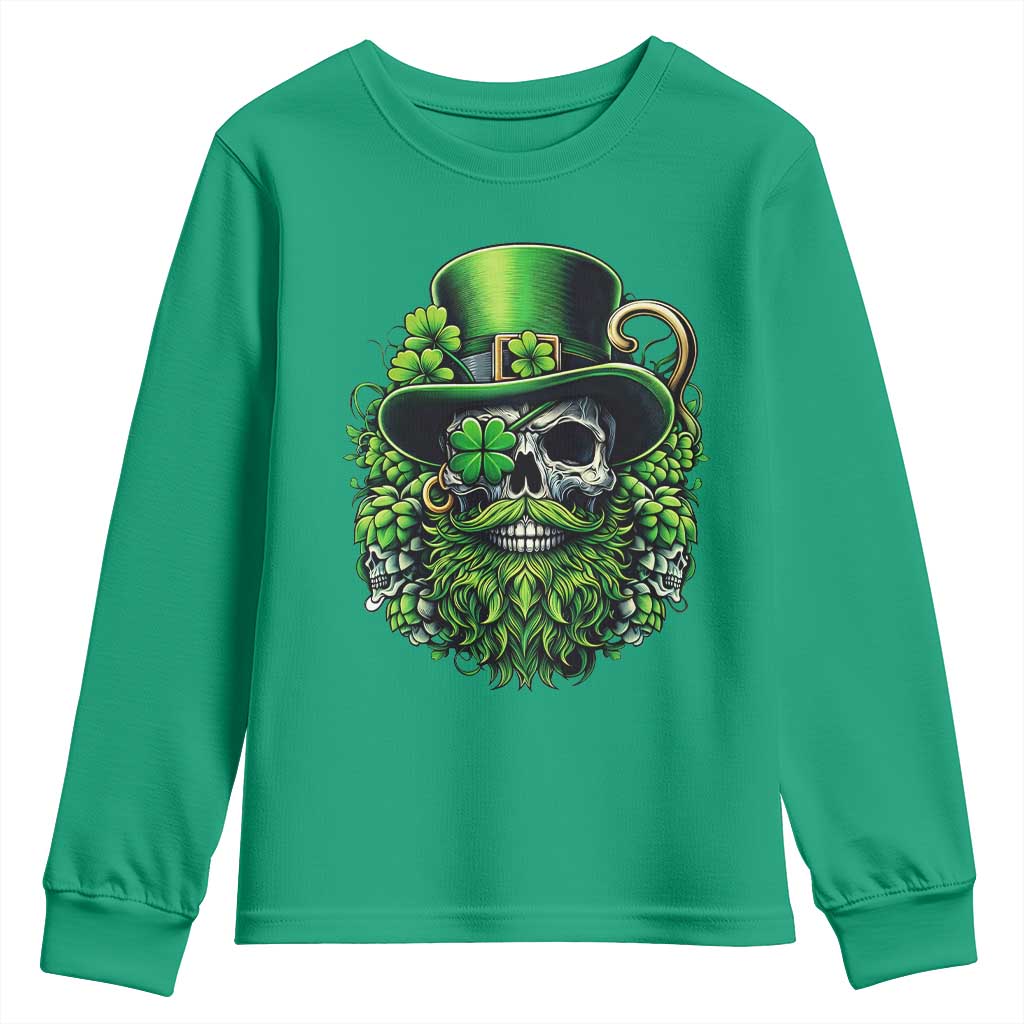 Irish Leprechaun Skull Youth Sweatshirt St Patricks Day Party Gift