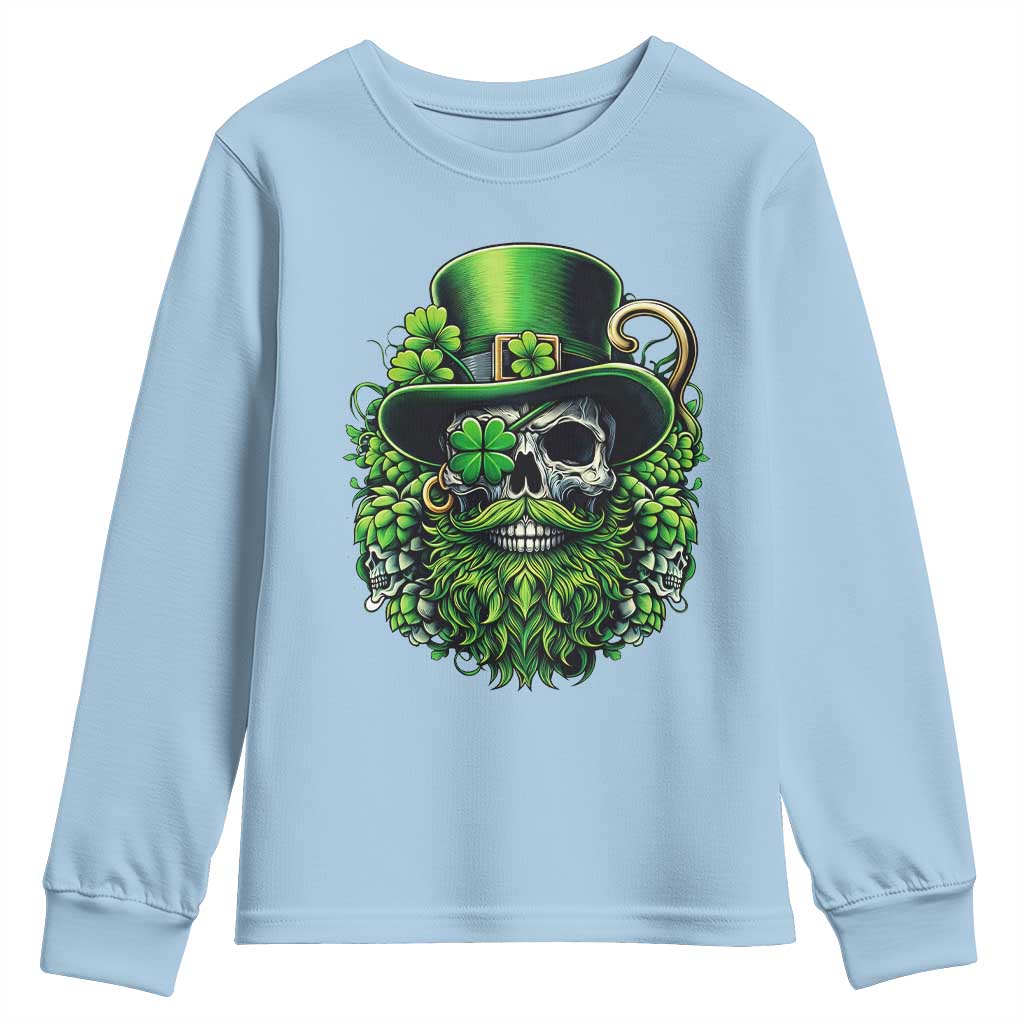 Irish Leprechaun Skull Youth Sweatshirt St Patricks Day Party Gift