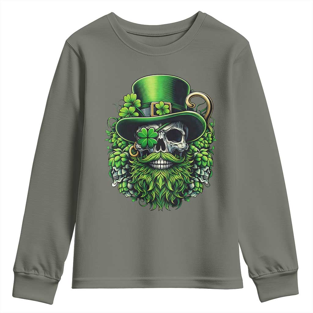 Irish Leprechaun Skull Youth Sweatshirt St Patricks Day Party Gift