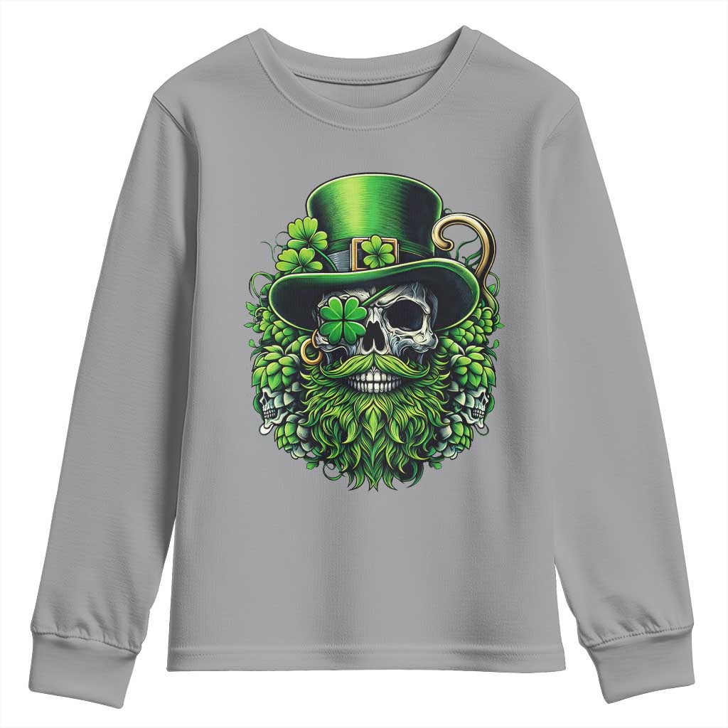 Irish Leprechaun Skull Youth Sweatshirt St Patricks Day Party Gift