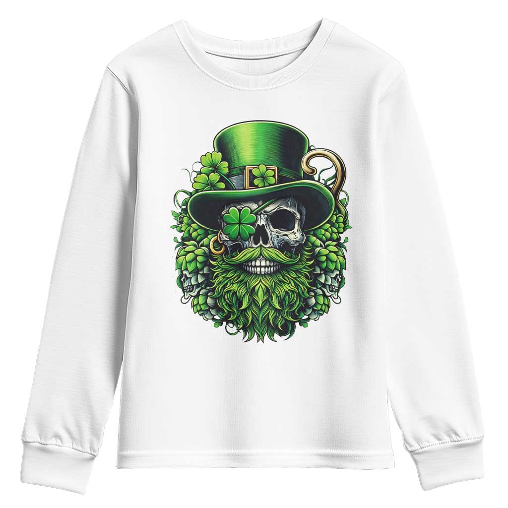 Irish Leprechaun Skull Youth Sweatshirt St Patricks Day Party Gift