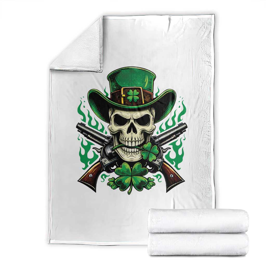 Irish Cowboy Skeleton Throw Blanket St Patricks Day Party Gift