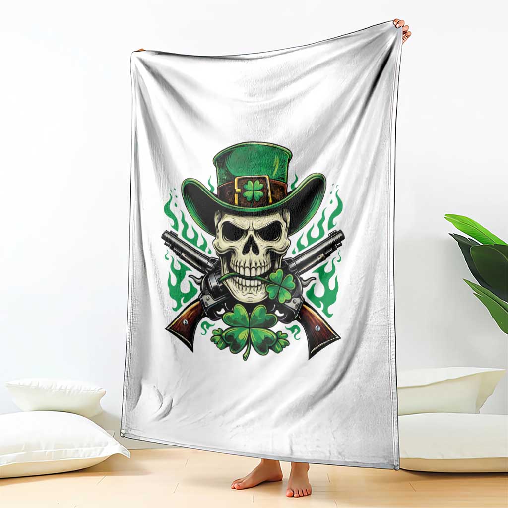 Irish Cowboy Skeleton Throw Blanket St Patricks Day Party Gift