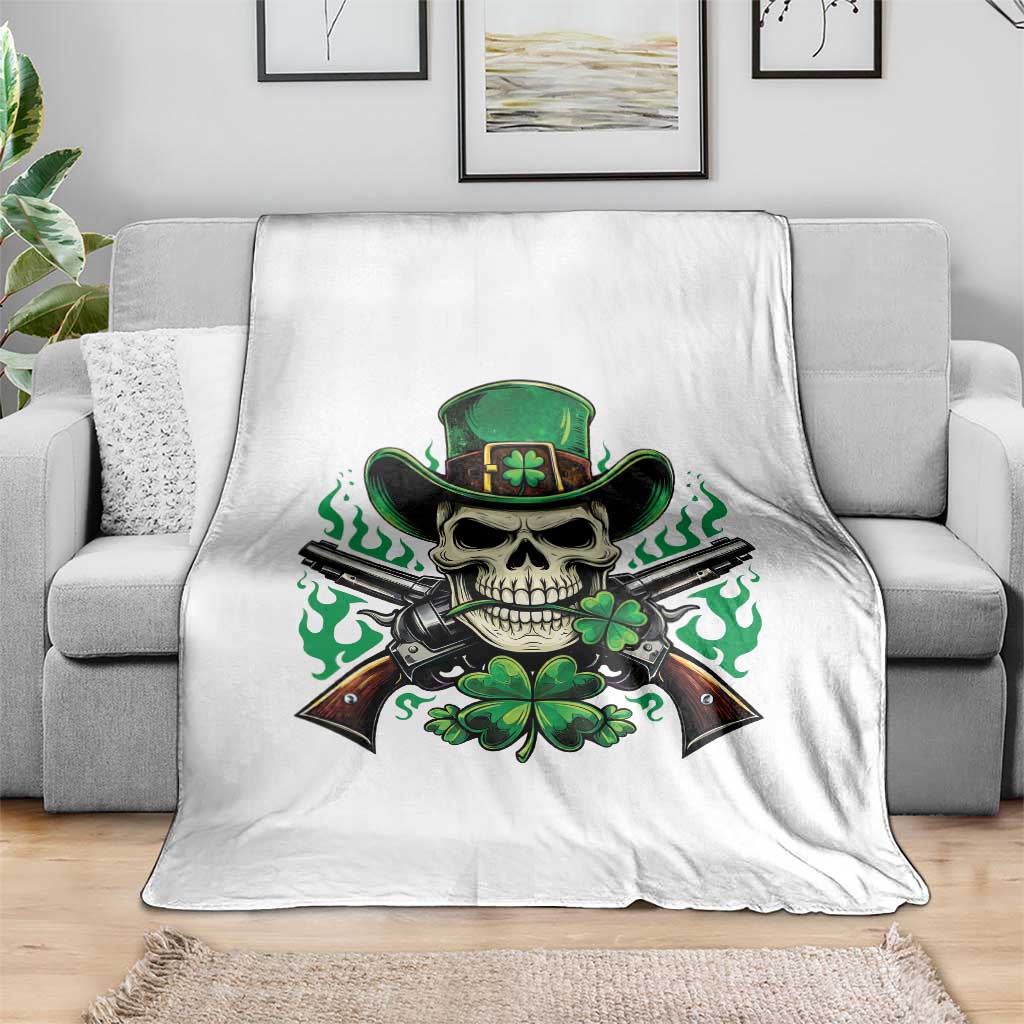 Irish Cowboy Skeleton Throw Blanket St Patricks Day Party Gift