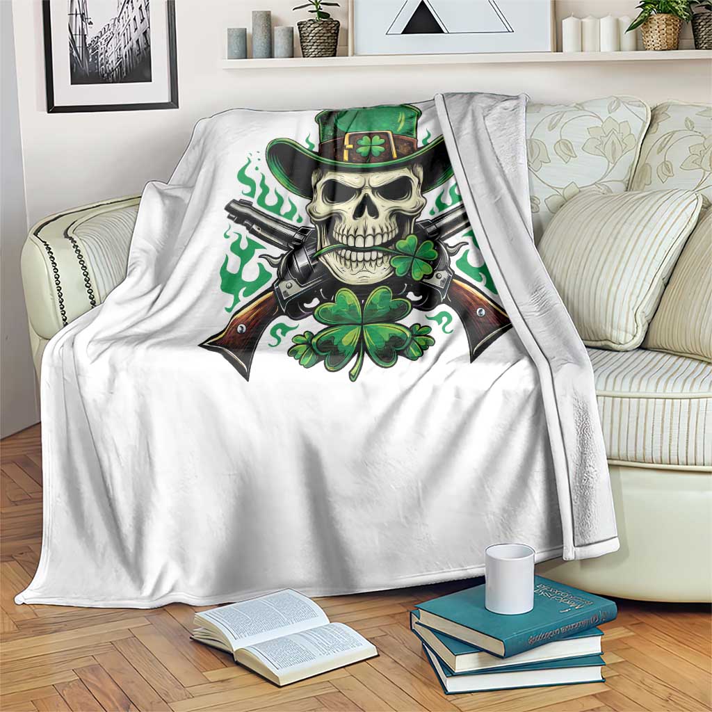 Irish Cowboy Skeleton Throw Blanket St Patricks Day Party Gift