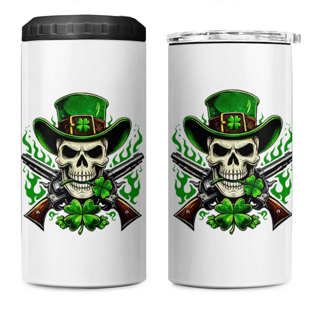 Irish Cowboy Skeleton 4 in 1 Can Cooler Tumbler St Patricks Day Party Gift