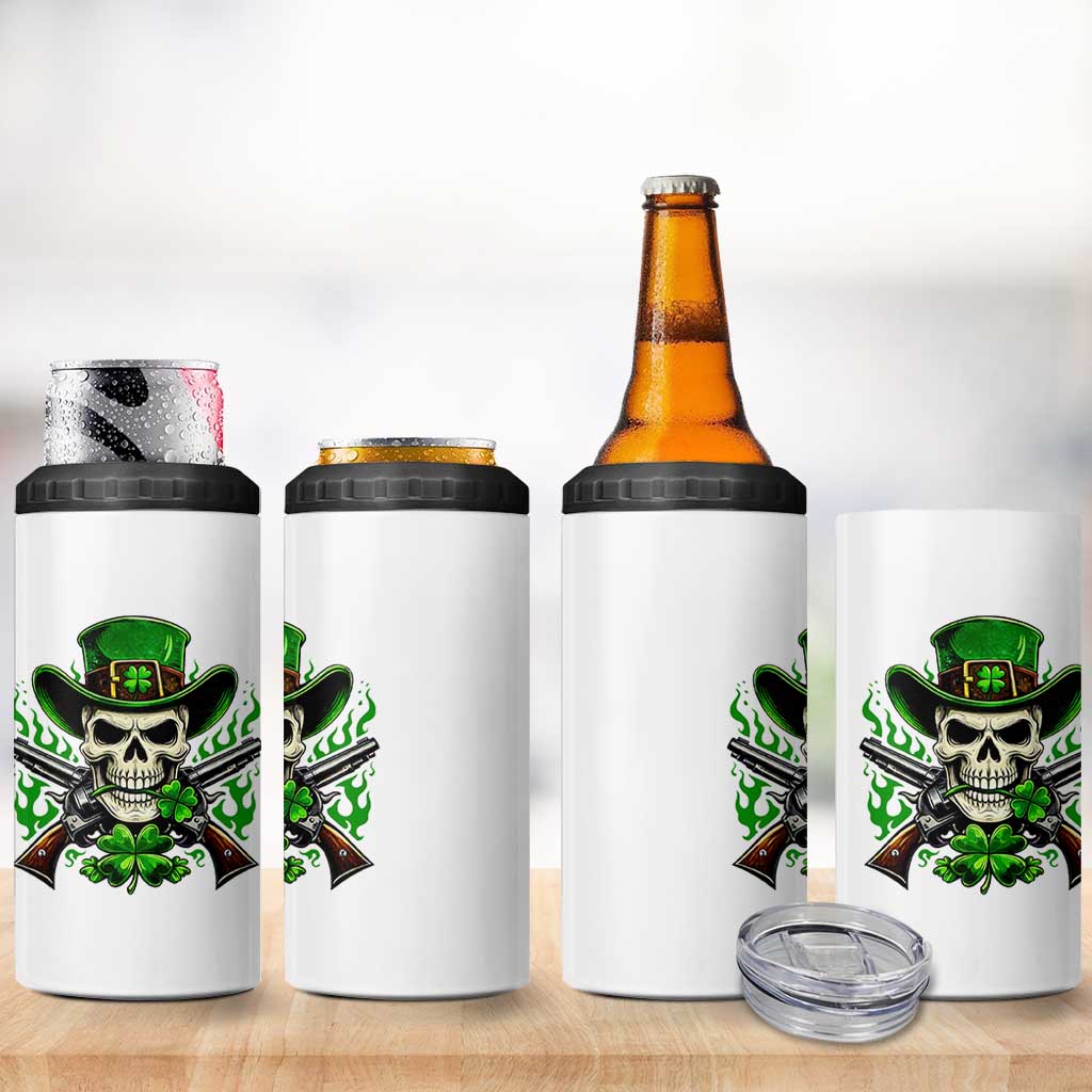 Irish Cowboy Skeleton 4 in 1 Can Cooler Tumbler St Patricks Day Party Gift