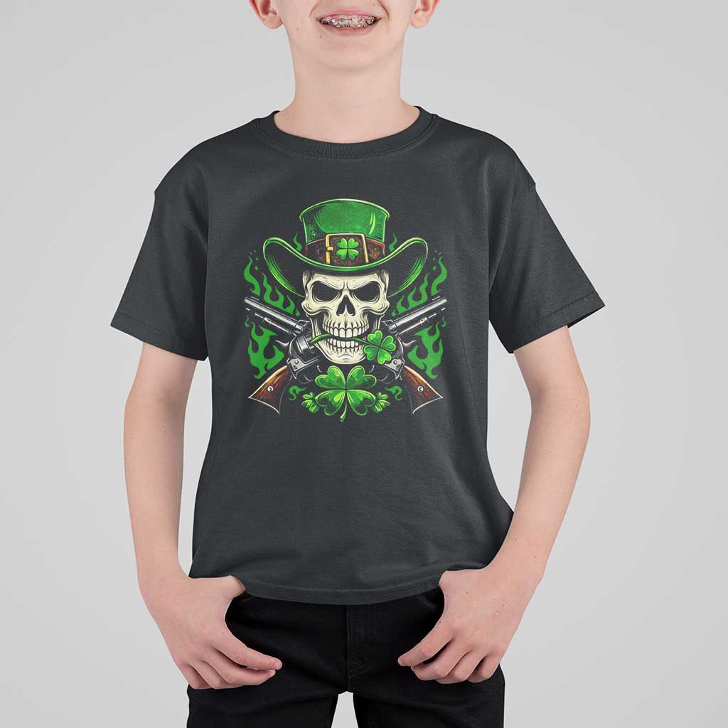 Irish Cowboy Skeleton T Shirt For Kid St Patricks Day Party Gift