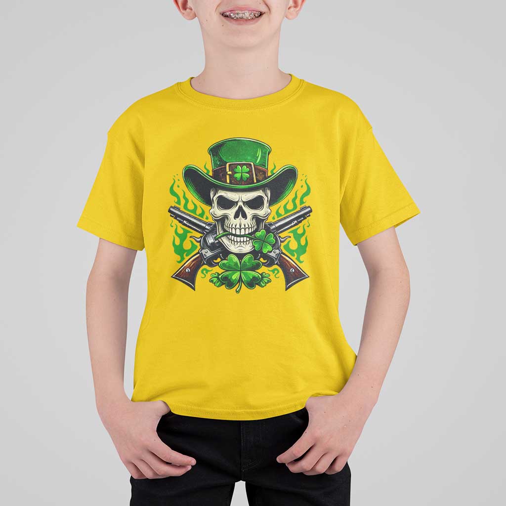 Irish Cowboy Skeleton T Shirt For Kid St Patricks Day Party Gift