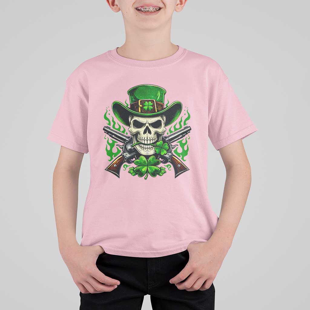 Irish Cowboy Skeleton T Shirt For Kid St Patricks Day Party Gift