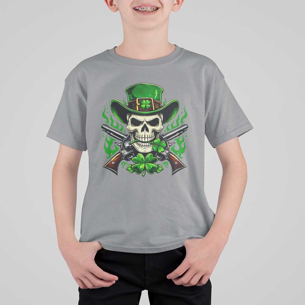 Irish Cowboy Skeleton T Shirt For Kid St Patricks Day Party Gift
