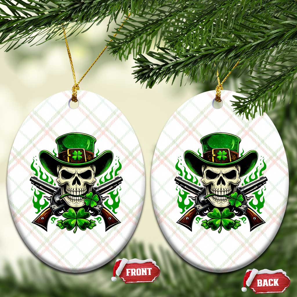 Irish Cowboy Skeleton Ceramic Ornament St Patricks Day Party Gift