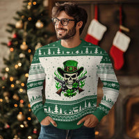 Irish Cowboy Skeleton Ugly Christmas Sweater St Patricks Day Party Gift