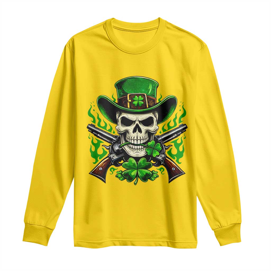 Irish Cowboy Skeleton Long Sleeve Shirt St Patricks Day Party Gift