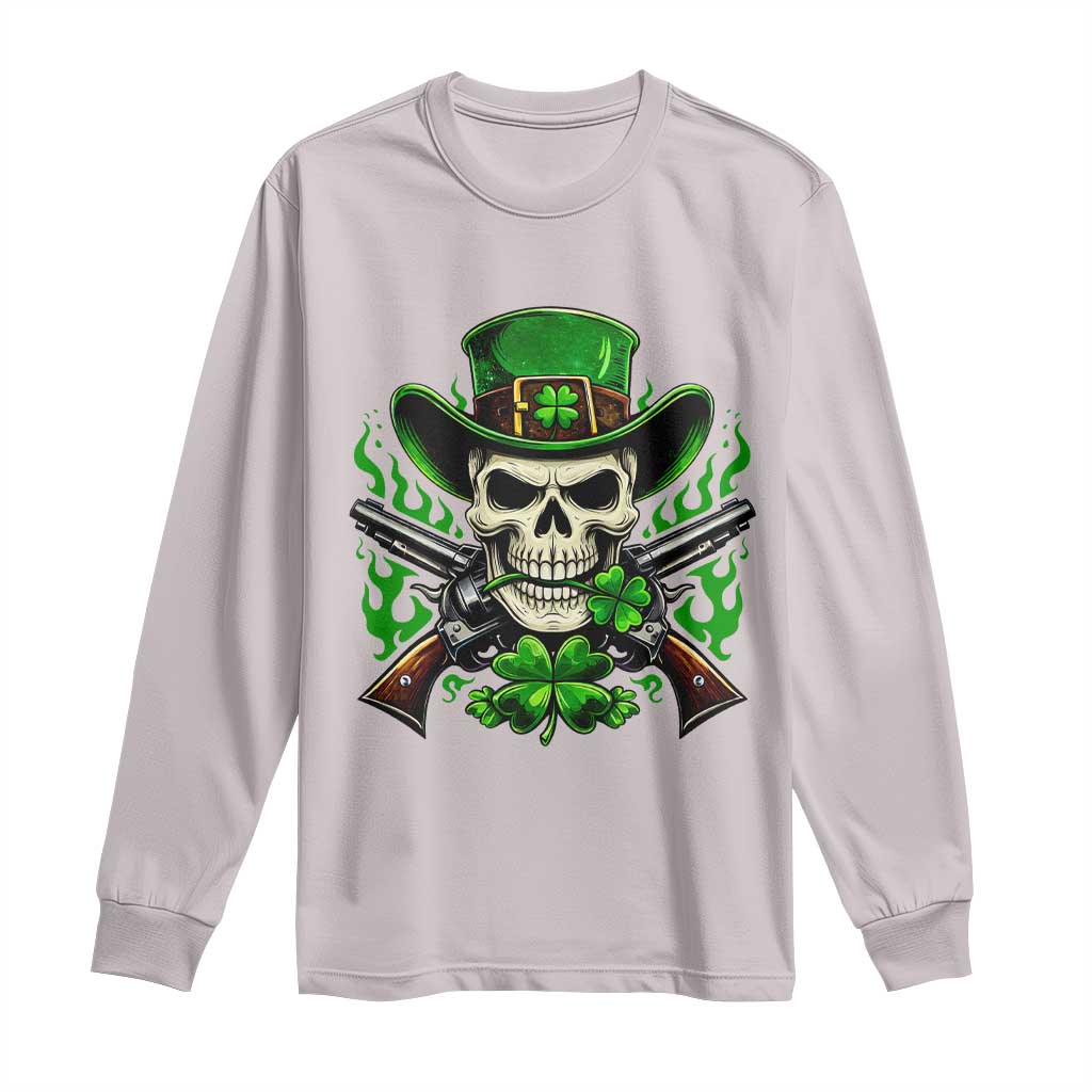 Irish Cowboy Skeleton Long Sleeve Shirt St Patricks Day Party Gift