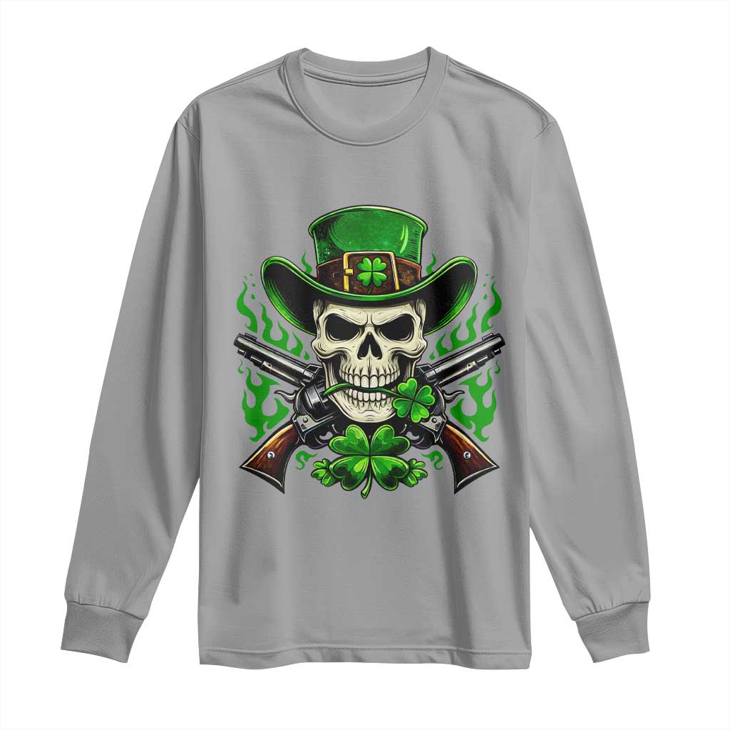 Irish Cowboy Skeleton Long Sleeve Shirt St Patricks Day Party Gift