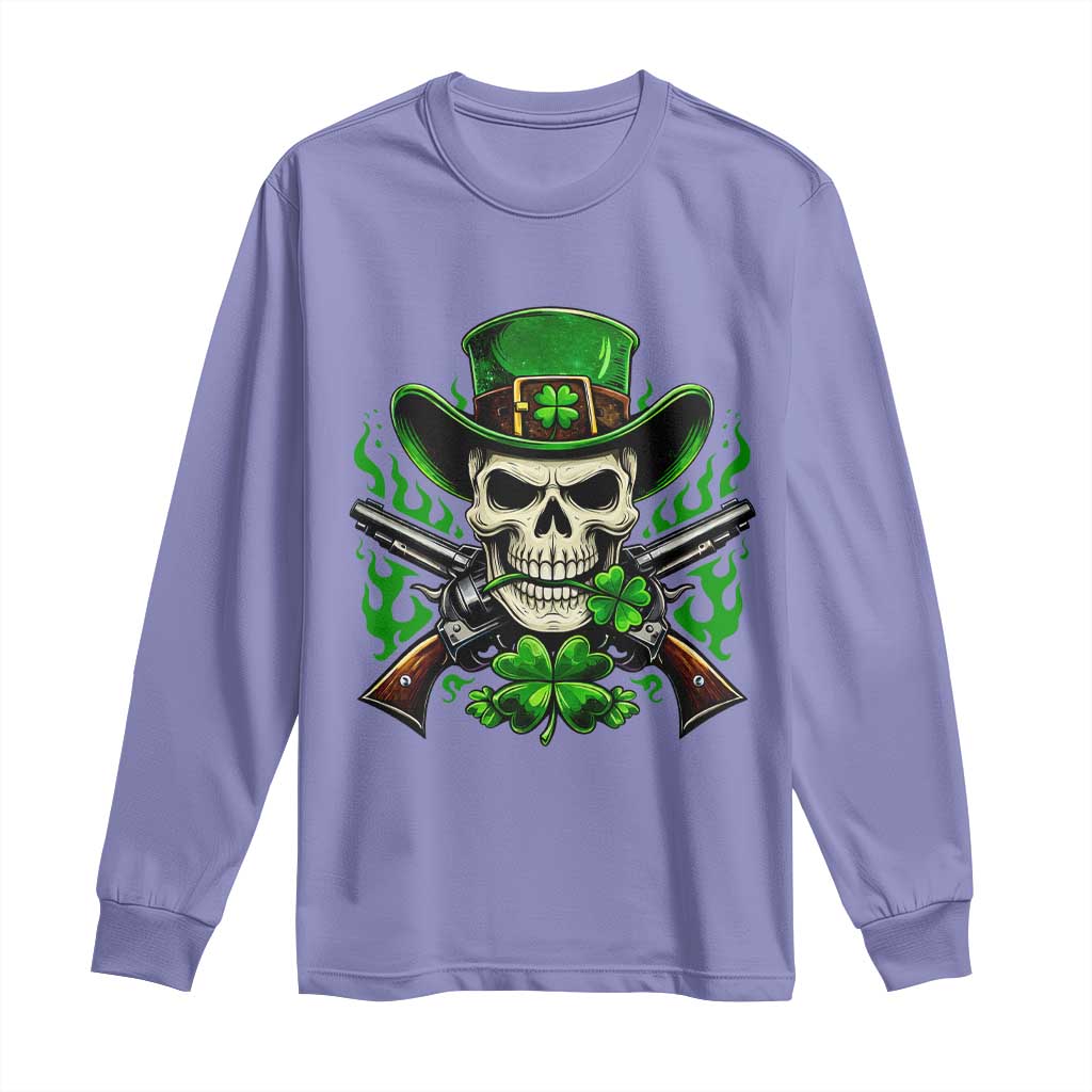 Irish Cowboy Skeleton Long Sleeve Shirt St Patricks Day Party Gift