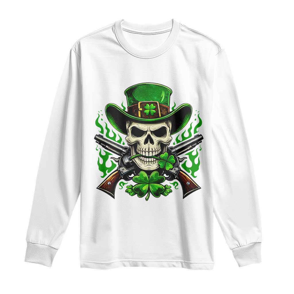 Irish Cowboy Skeleton Long Sleeve Shirt St Patricks Day Party Gift
