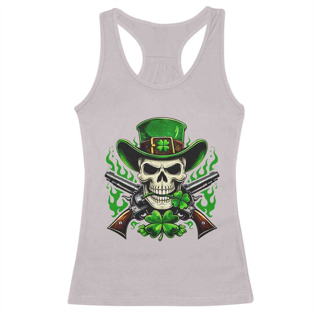 Irish Cowboy Skeleton Racerback Tank Top St Patricks Day Party Gift