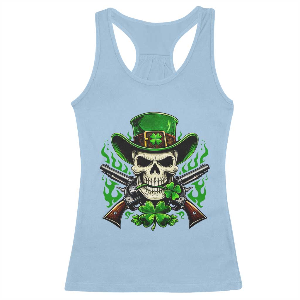 Irish Cowboy Skeleton Racerback Tank Top St Patricks Day Party Gift