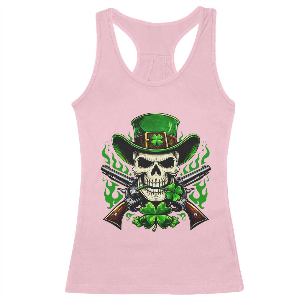 Irish Cowboy Skeleton Racerback Tank Top St Patricks Day Party Gift